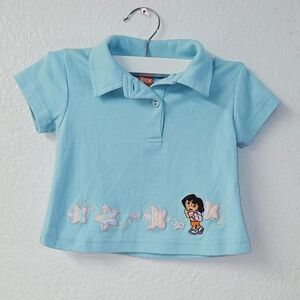 Nickelodeon Light Blue DORA shirt with Character Embroidery